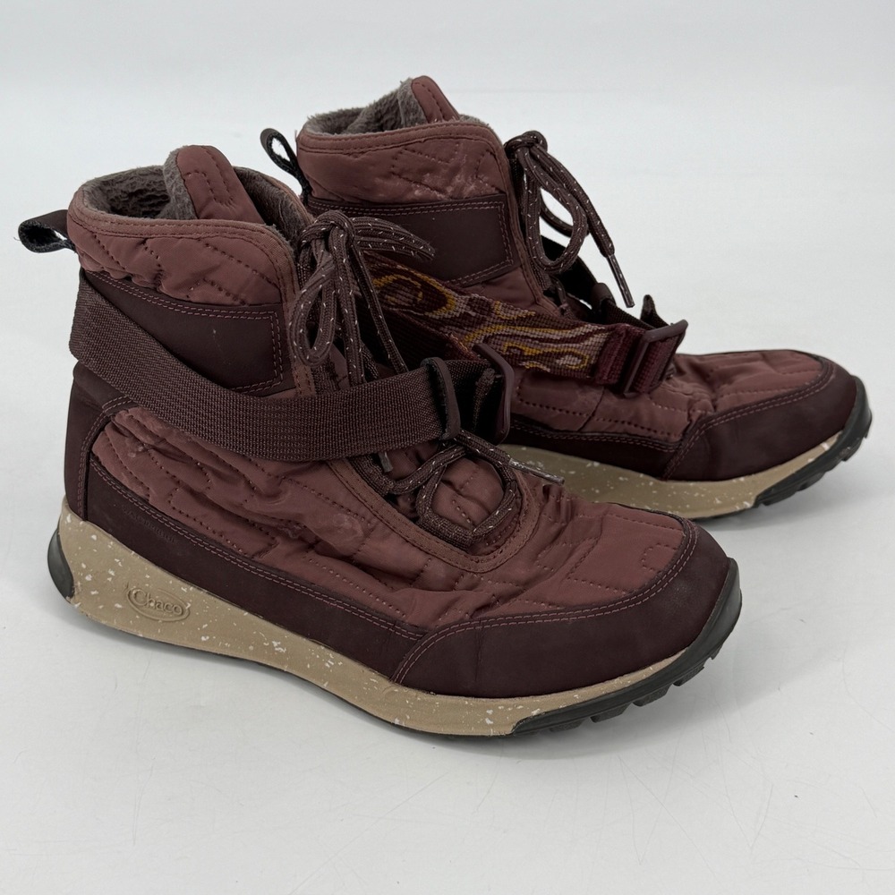 Chaco Women's JCH107470 Burgundy‎ Brown Quilted Winter Snow Boots Size 8